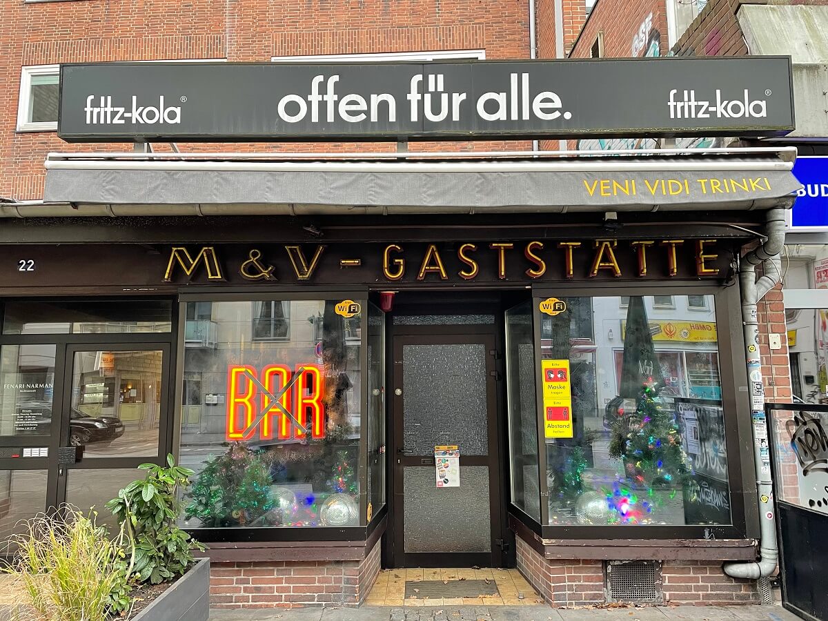 M und V Gaststätte Bar in der Langen Reihe in Hamburg
