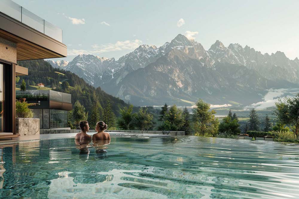 오스트리아의 산악 지역에 위치한 웰니스 호텔